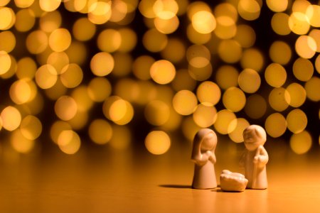 shallow focus photo of the Nativity figurine photo