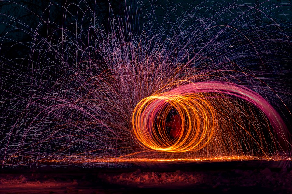 pink and orange light string photography