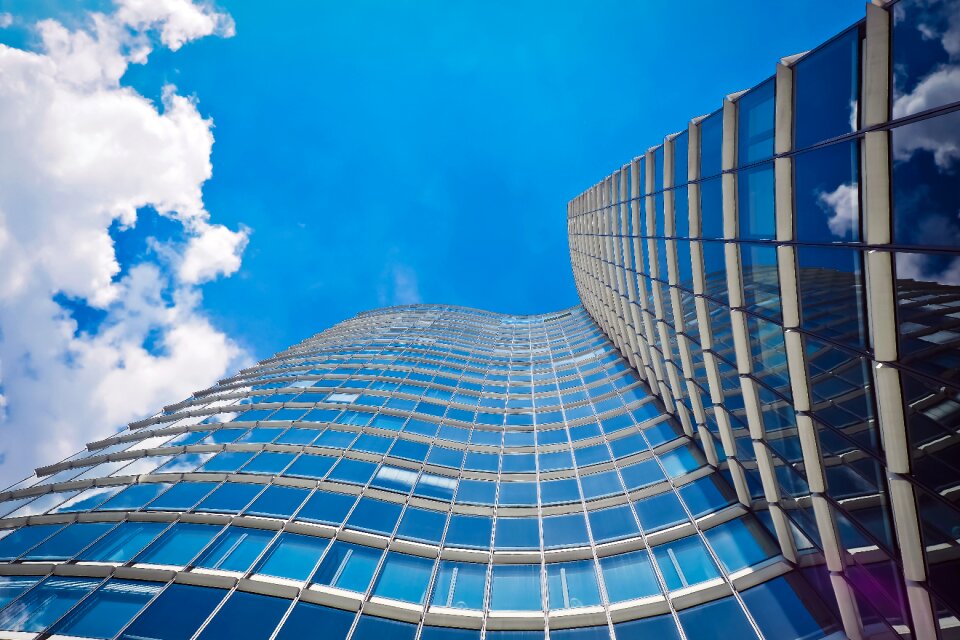 Skyscraper glass house