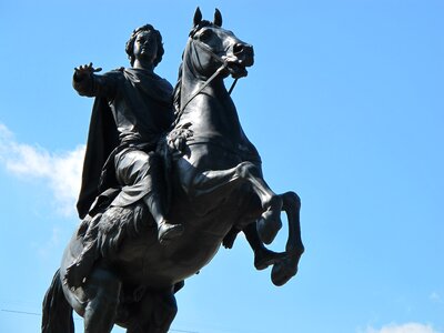 Statue bronze horseman st petersburg photo
