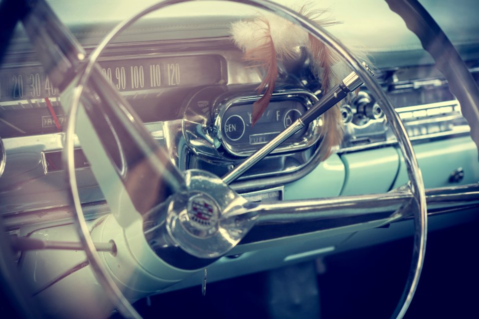 photo of gray vehicle steering wheel