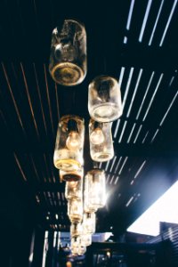 clear glass jar pendant lamp lot photo