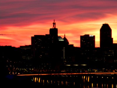 Skyline, Sunset, River photo