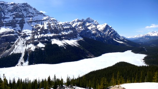 Bow lake, Canada, Mountains
