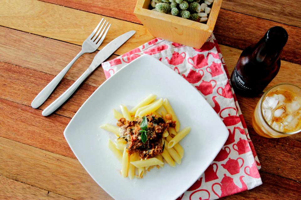 pasta with sauce on plate
