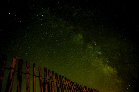 worm's-eye photography of starry night photo