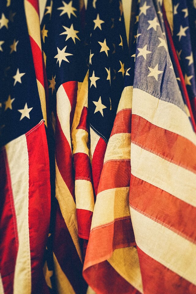 Close-up flags united states of america
