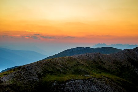 green mountains at golden hour