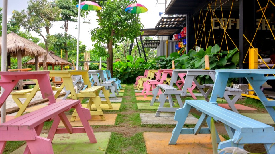 Bench, Outdoor, Cafe