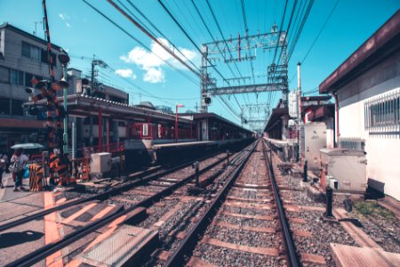 Kyoto, Japan, Train crossing photo