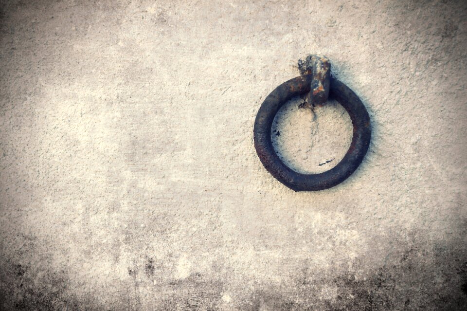Metal ring copy space old