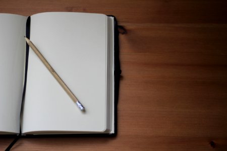 Pad, Pencil, Book photo