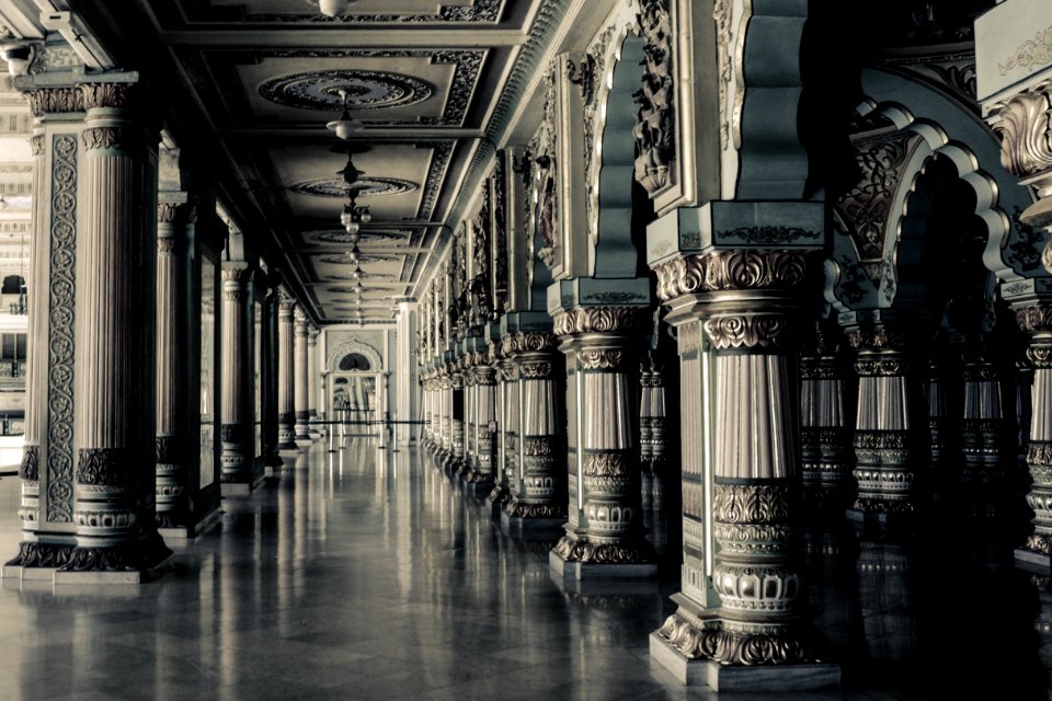 architectural photography of hallway