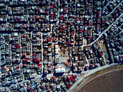 high-angle view photo of buildings photo