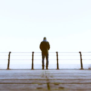 Pier, Hiking boots, Man
