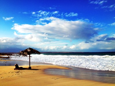 Coast road, Egypt, Umbrella