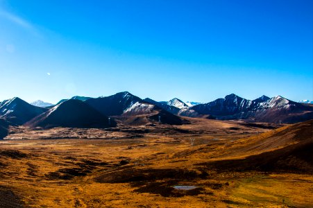 aerial photography of snow-capped mountain range photo