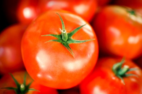 close-up photography of orange tomato photo