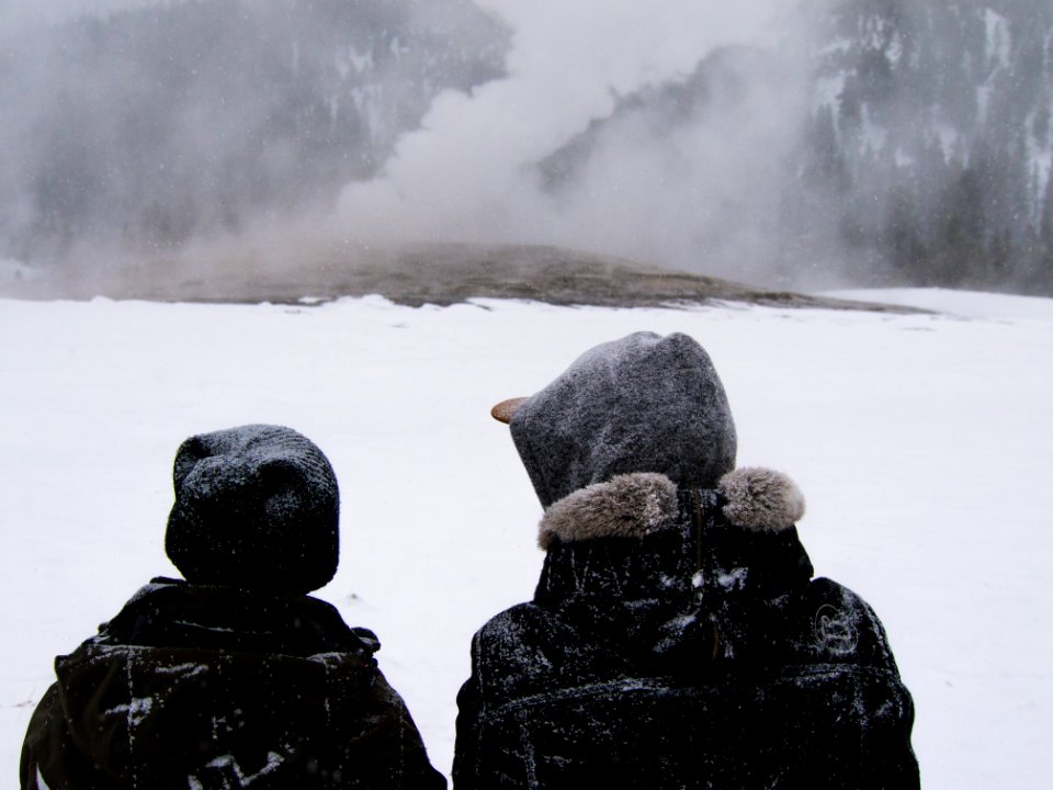 Old faithful geyser, United states, Wyoming photo