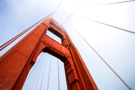 Golden Gate Bridge, San Francisco California in low angle photography photo