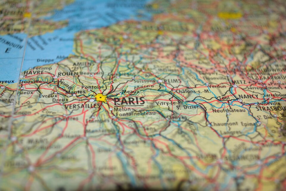 Map paris close up