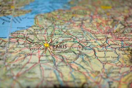 Map paris close up