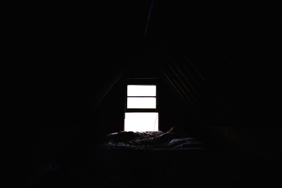 open window in attic