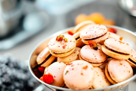 macarons in white ball selective focus photography photo