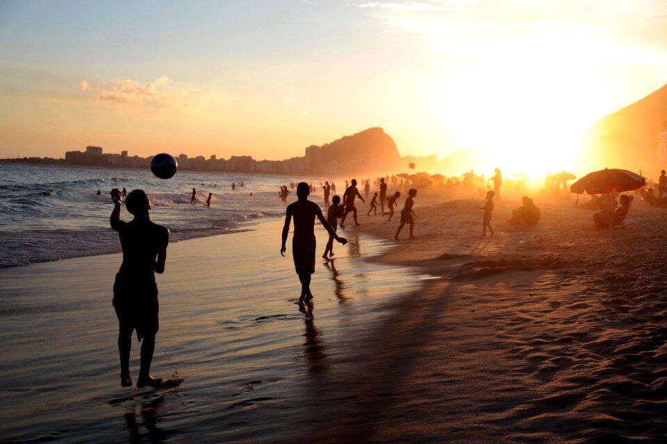 Soccer football beach
