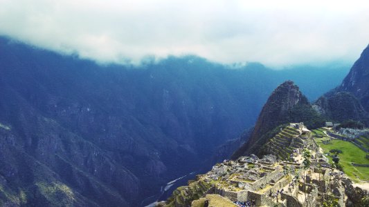 aerial photo of Machu Picchu photo
