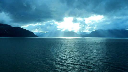 Clouds, Sunbeam, Water