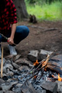 depth photography of bonfire