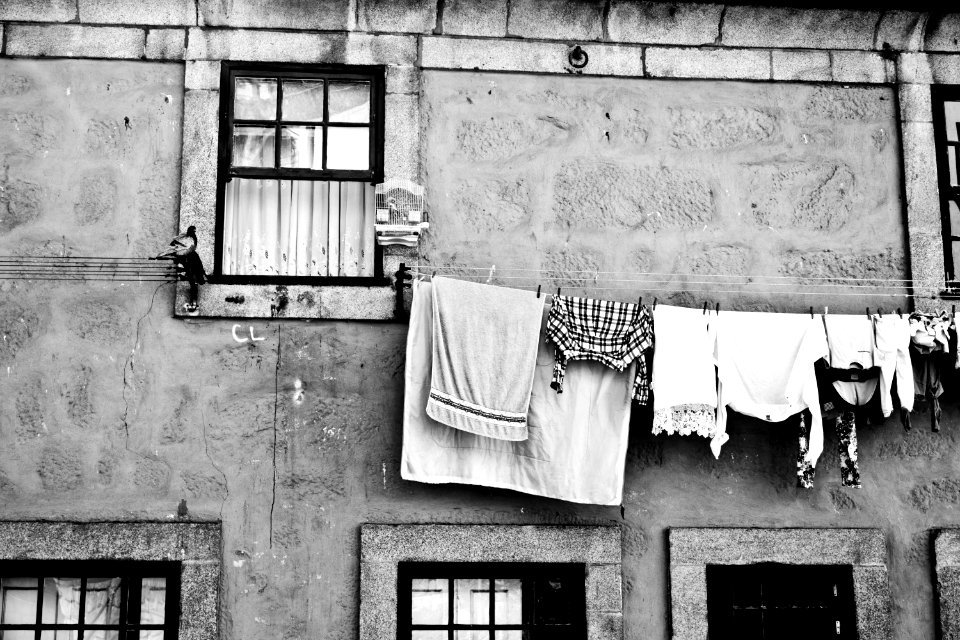 white towel hanged on window