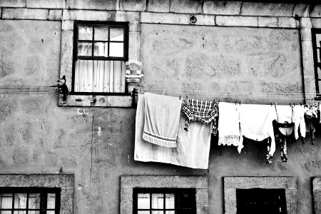 white towel hanged on window