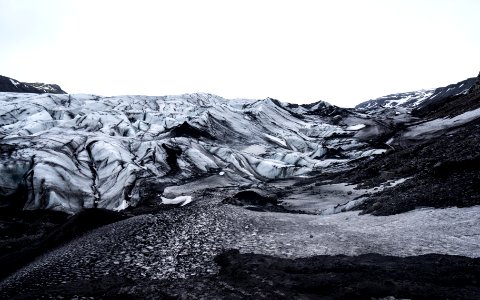 grayscale photo of mountains photo