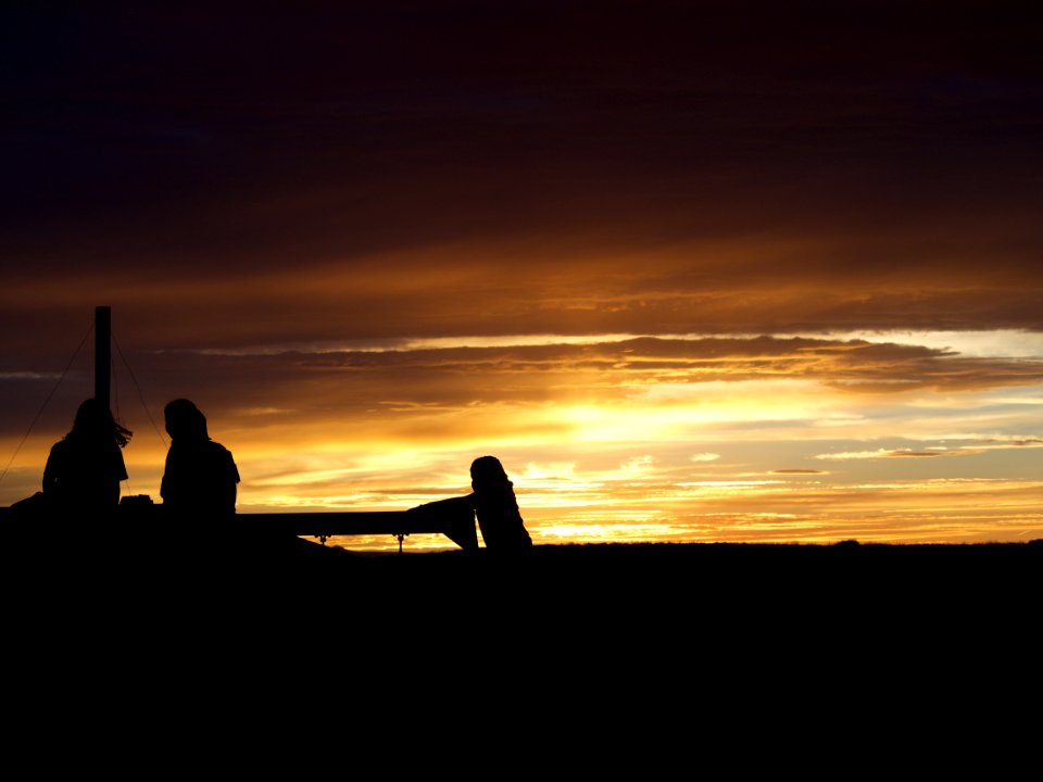 Silhouette, Sunset, Playground