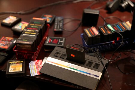 8 bit cartridges videogames photo