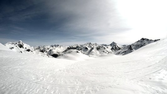 snow-covered mountain photo