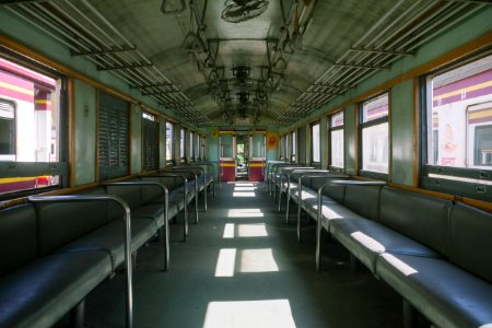 structural photography of green train coach photo
