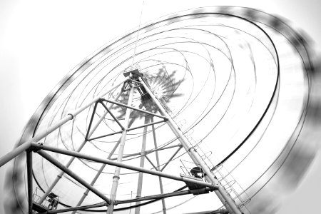 Long exposure, Black white, Ferris wheel photo