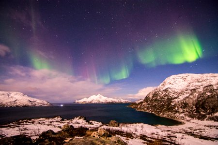Skulsfjord, Norway, Northern light photo