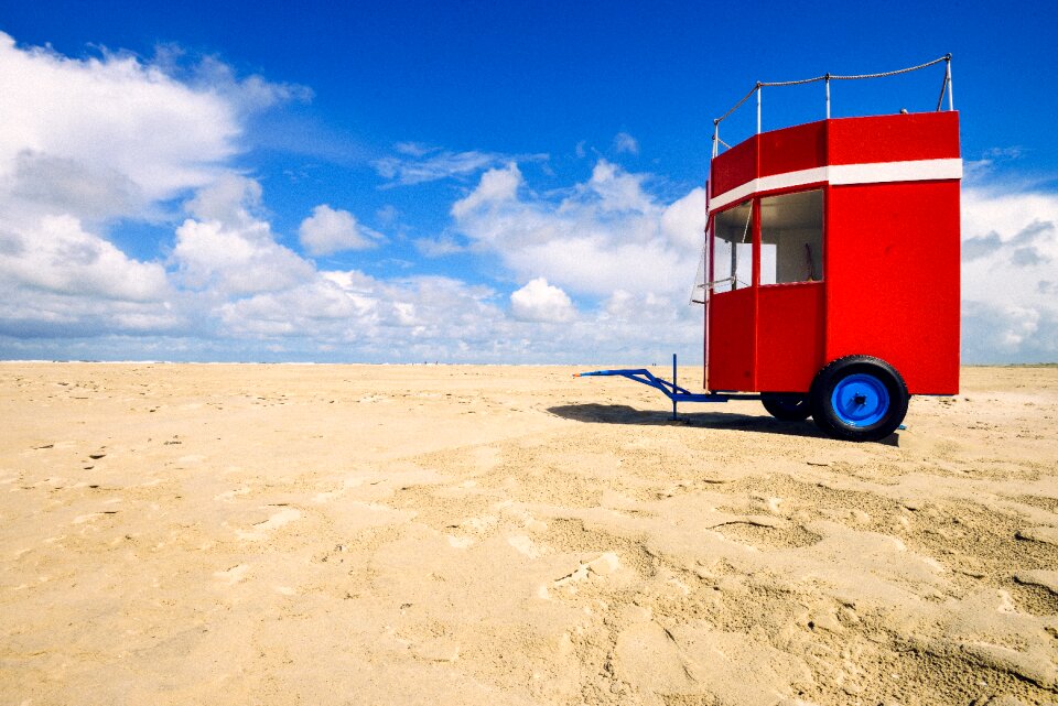 Blue sky borkum sea beach