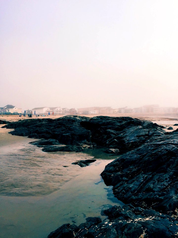 Hampton beach, Morning, Fog