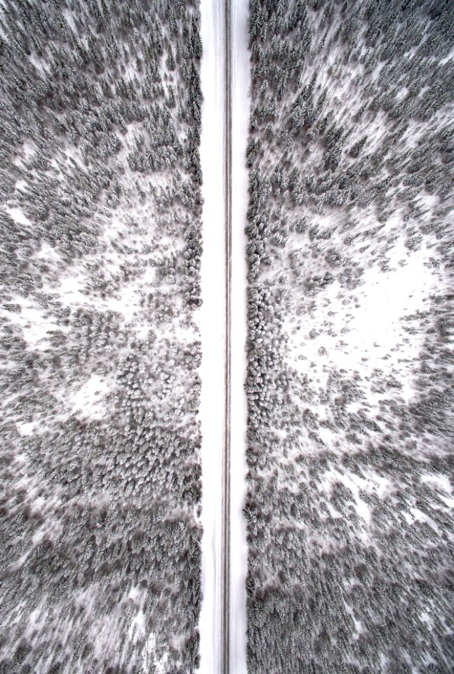 aerial photography of snow-covered land