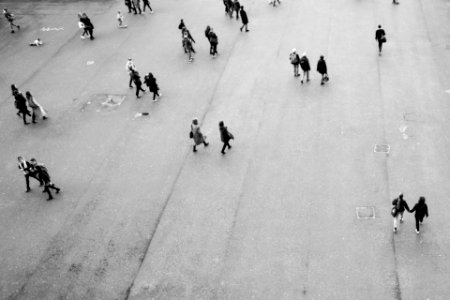aerial photography of people on open area photo