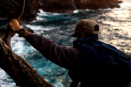 man climbing on tree