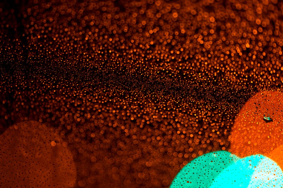 Raindrops, Streetlight, Night