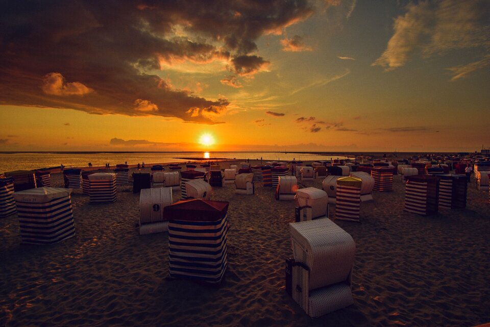 Borkum sunset beach chair