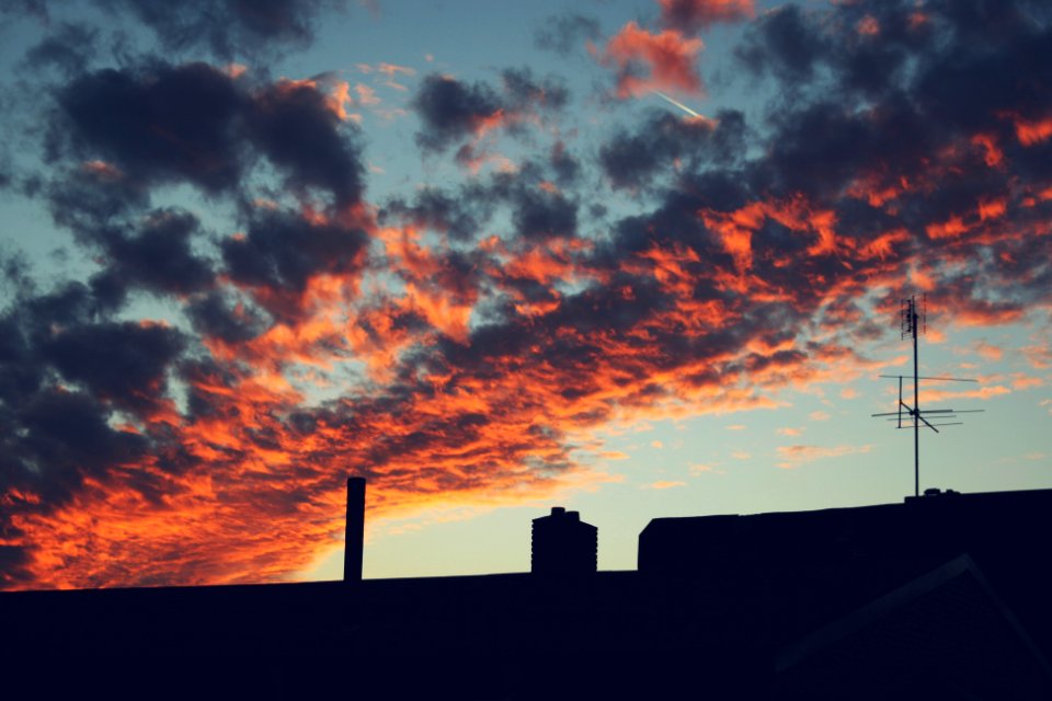 Netherl, Holland, Pink clouds