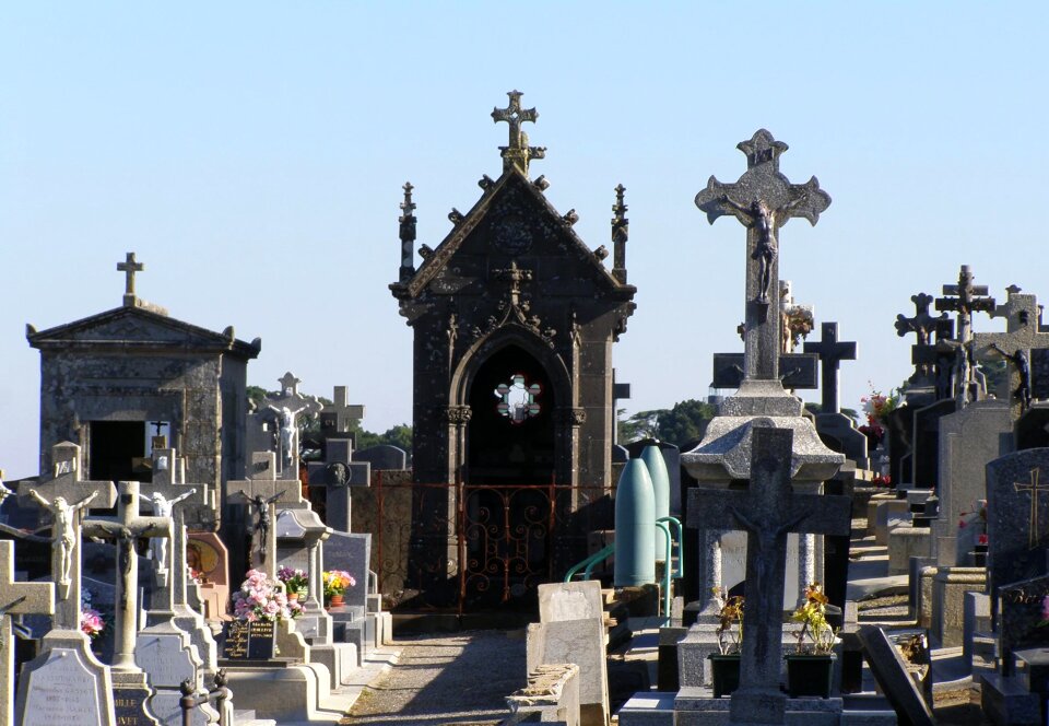 Old cemetery graves brittany